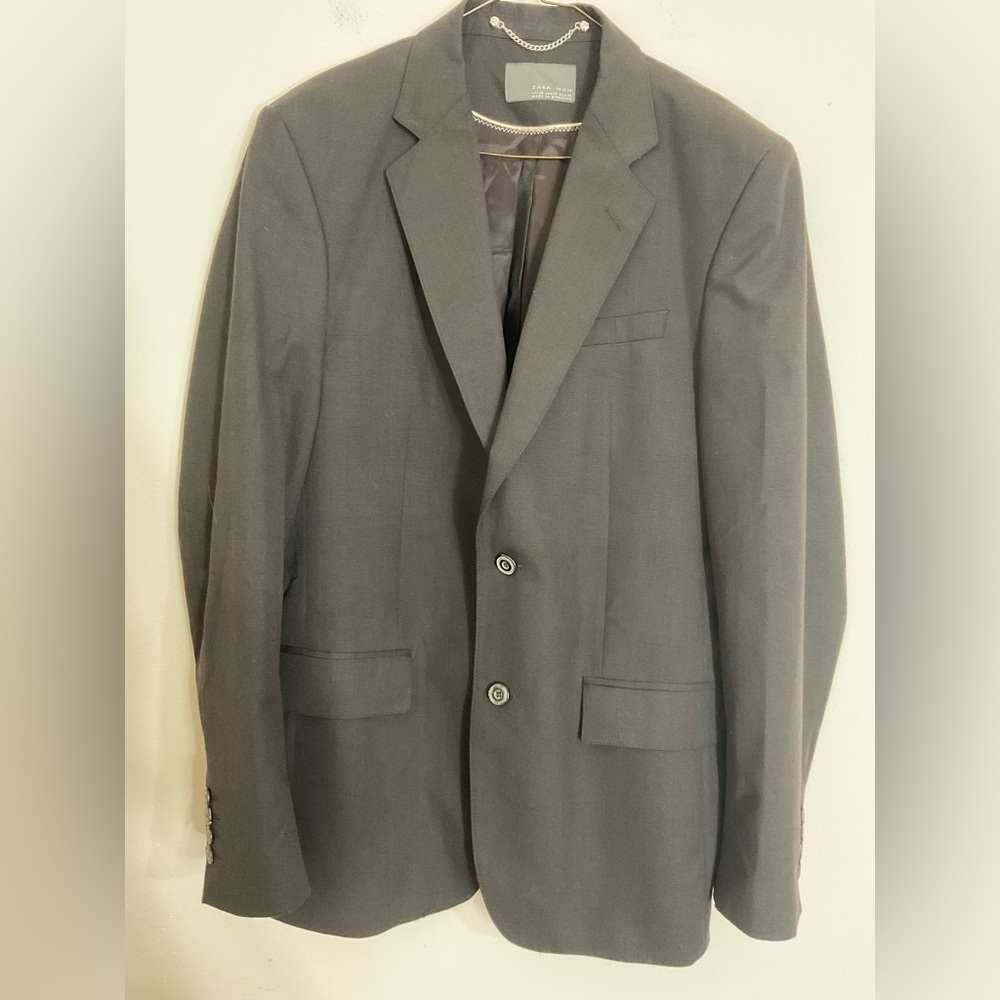 Zara Man 2 Button Blazer Men Size 38, Dark Pewter Color, 2 Vents